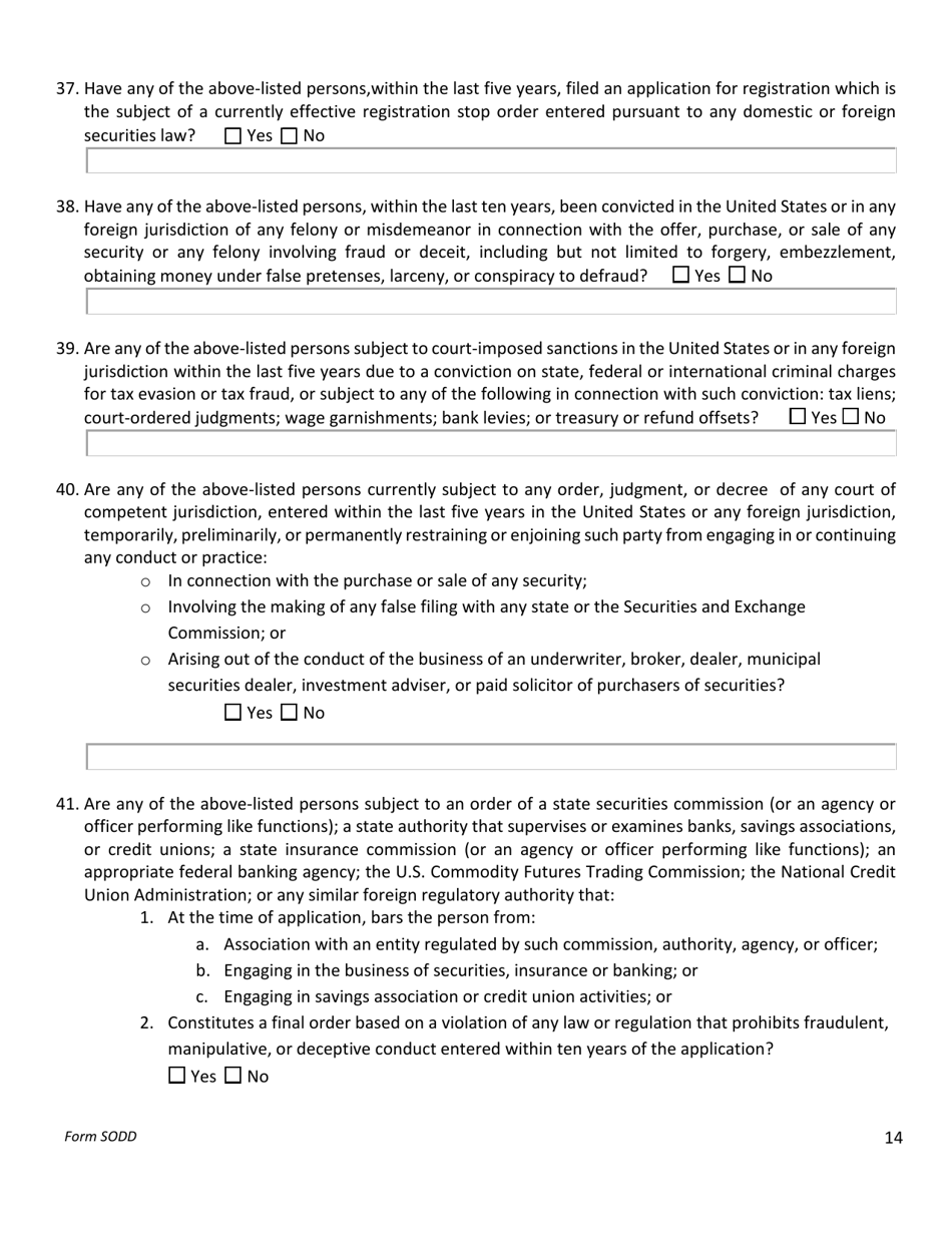 Form SODD Seller Offering Disclosure Document - Nebraska, Page 15