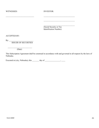 Form SODD Seller Offering Disclosure Document - Nebraska, Page 22