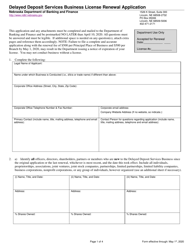 Document preview: Delayed Deposit Services Business License Renewal Application - Nebraska