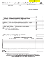 Document preview: Form 9MB Nebraska and Local Sales and Use Tax Return for Motorboats for County Treasurers and Other County Officials - Nebraska