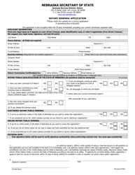 Document preview: Notary Renewal Application - Nebraska