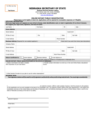 Online Notary Public Registration - Nebraska