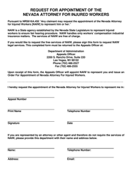 Document preview: Request for Appointment of the Nevada Attorney for Injured Workers - Nevada