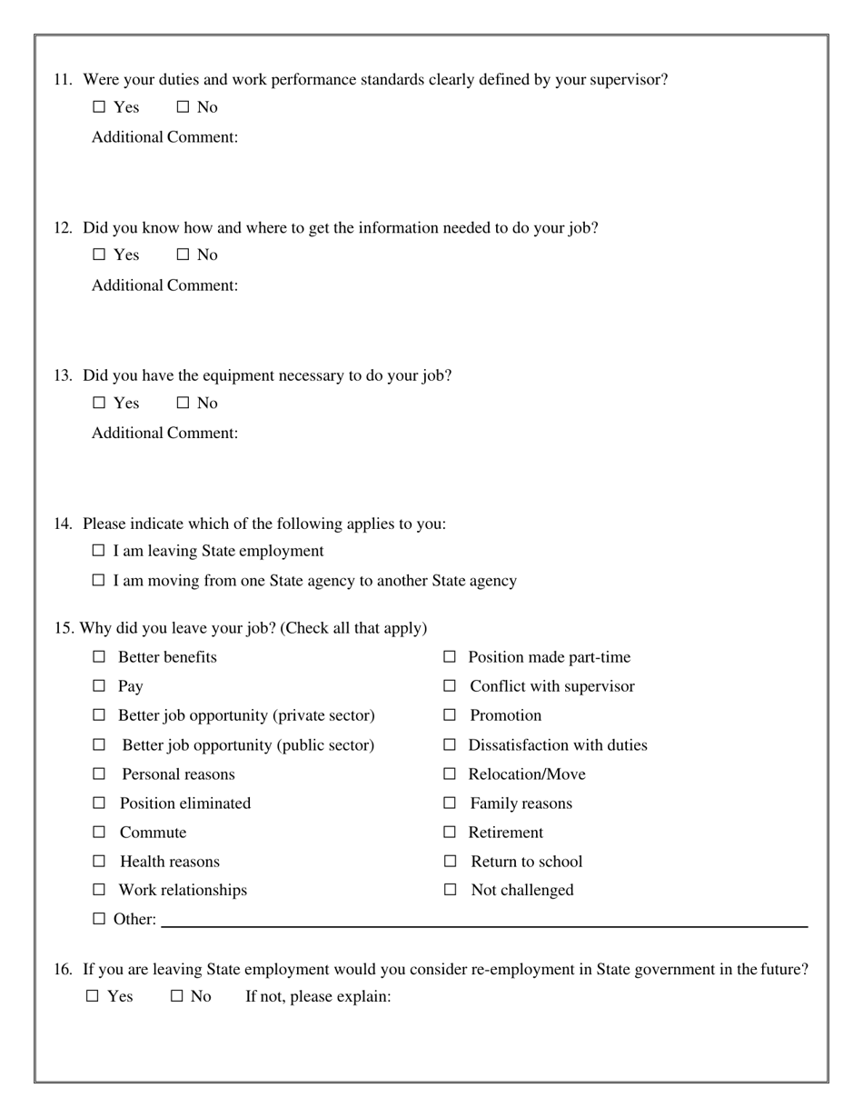 Employee Exit Interview Survey - Nevada, Page 4