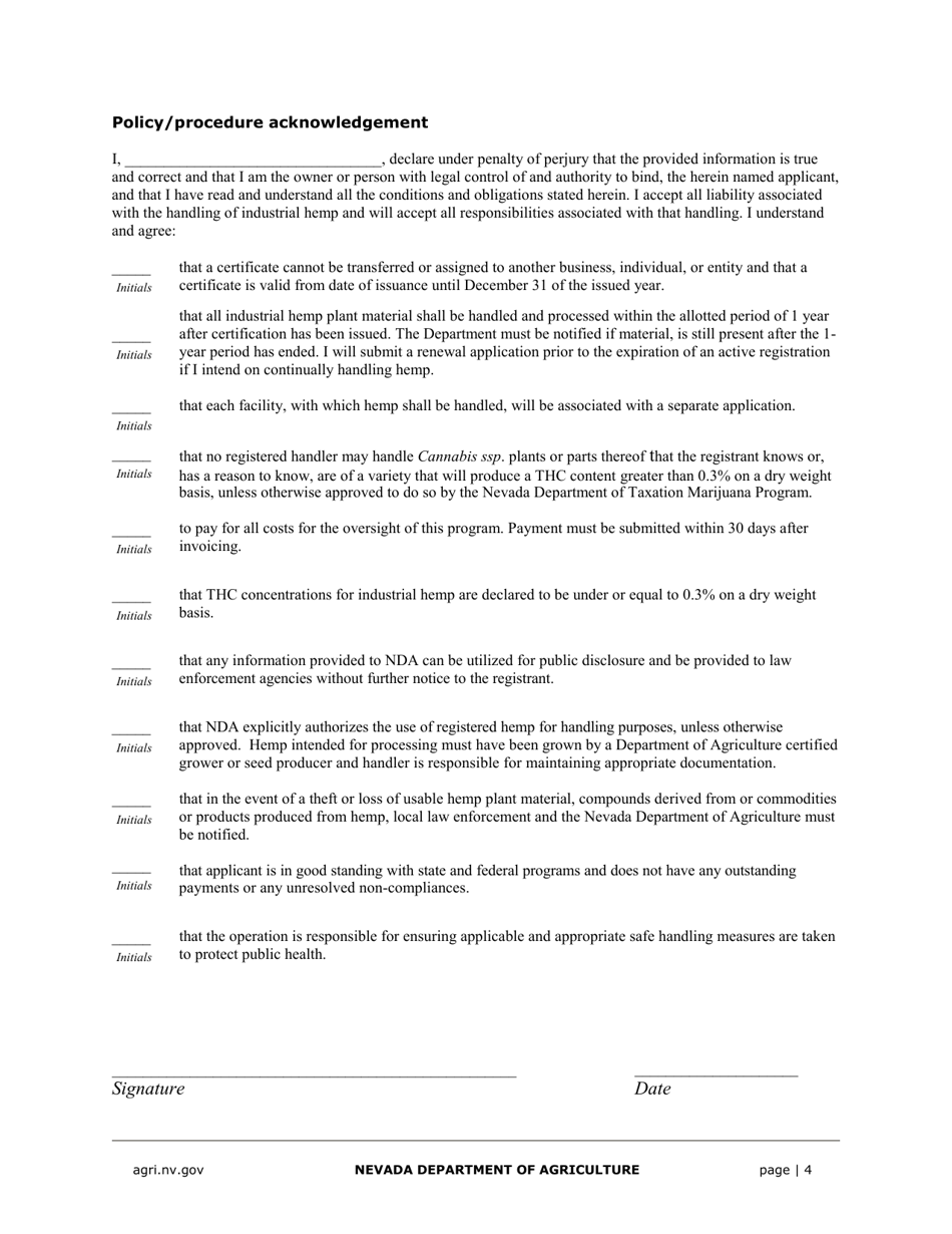 Hemp Handler Application - Nevada, Page 4