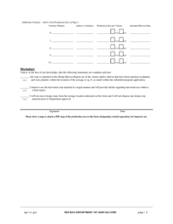 Hemp Harvest Report / Inspection Request Form - Nevada, Page 2