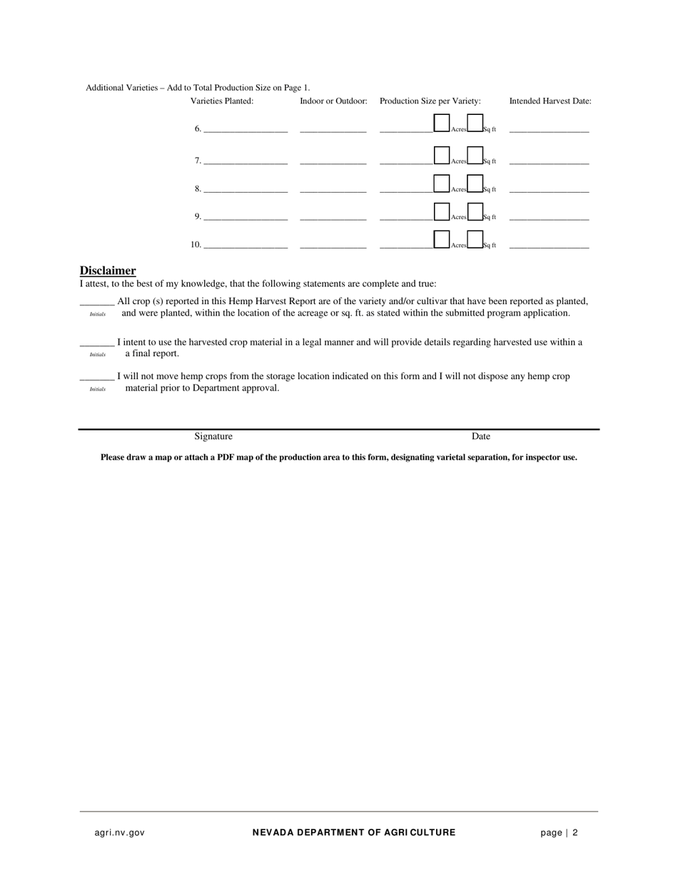 Nevada Hemp Harvest Report / Inspection Request Form - Fill Out, Sign ...