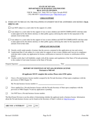 Form 580 Renewal Application - Broker, Broker Salesperson, or Salesperson License - Business Broker and Property Manager Permit - Nevada, Page 3