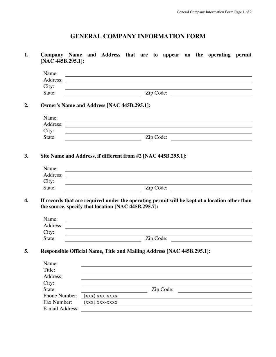 Class II Air Quality Operating Permit Application Form - Surface Area Disturbance (Sad) - Nevada, Page 3