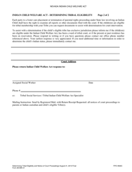 Form ICWA01 Indian Child Welfare Act - Determining Tribal Eligibility and Notice of Court Proceedings - Nevada, Page 2