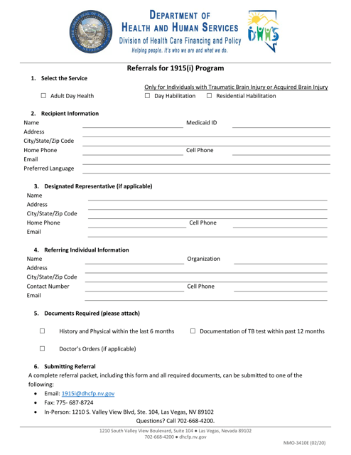 Form NMO-3410E  Printable Pdf