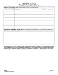 Form FA-29A Request for Termination of Service - Nevada, Page 2