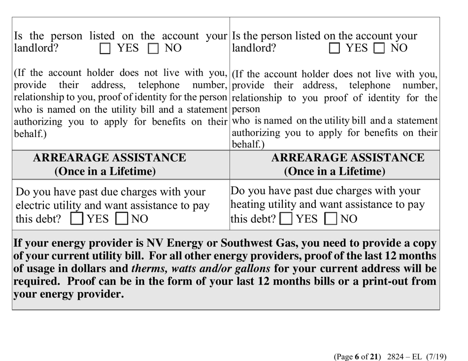 Form 2824-EL LP Energy Assistance Application (Vision Impaired) - Nevada, Page 14