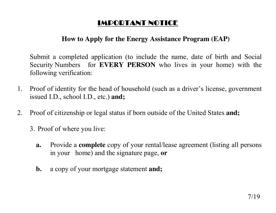 Form 2824-EL LP Energy Assistance Application (Vision Impaired) - Nevada, Page 1
