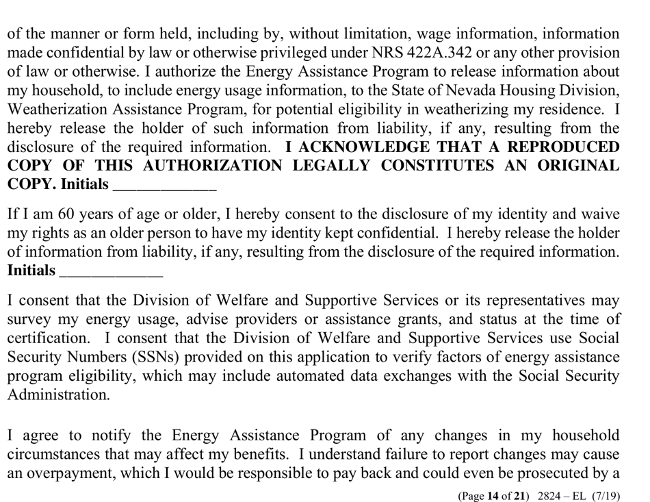 Form 2824-EL LP Energy Assistance Application (Vision Impaired) - Nevada, Page 22