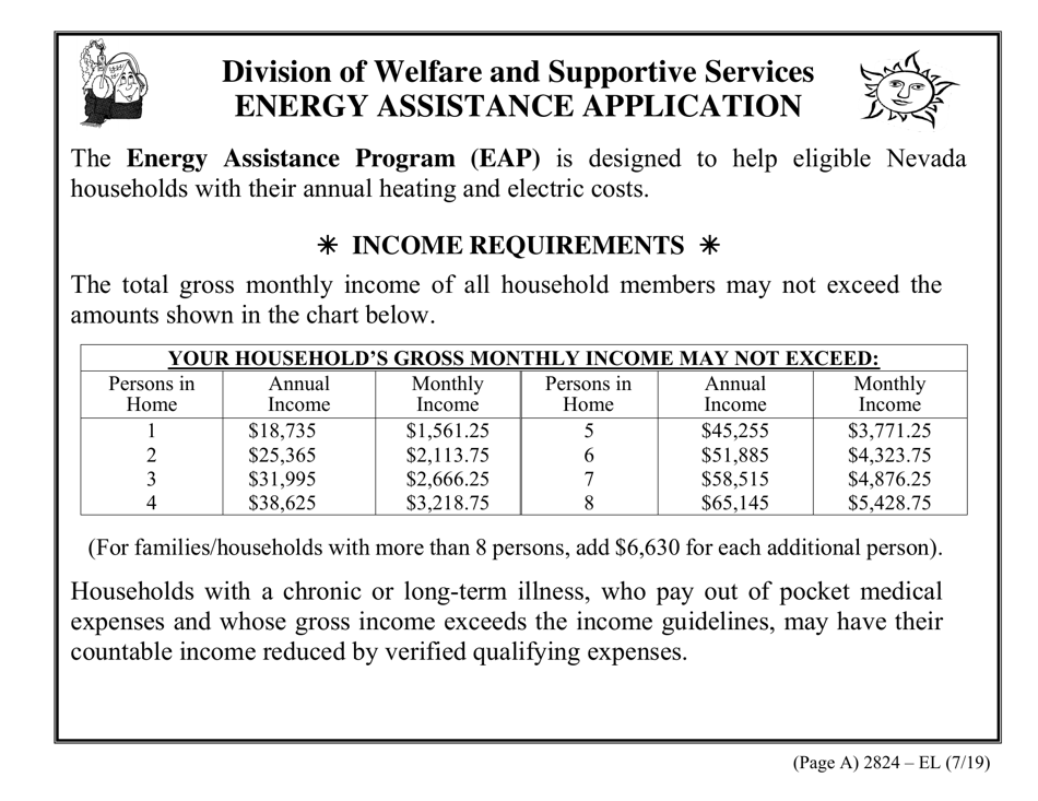 Form 2824-EL LP Energy Assistance Application (Vision Impaired) - Nevada, Page 4