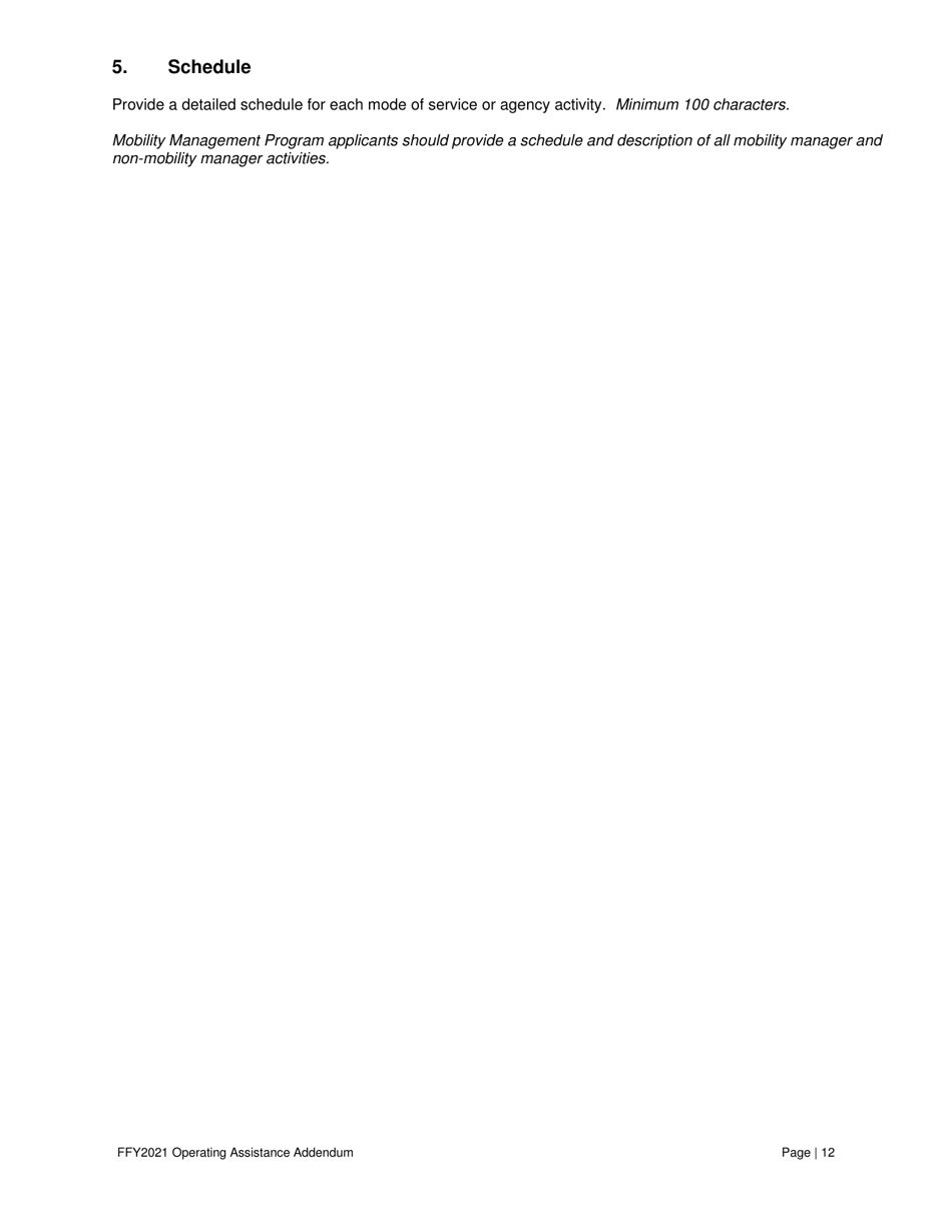 Operating Assistance Addendum for Program Administration Assistance (Pag), Capital Maintenance Assistance (Cpg), Mobility Management Program Assistance (Cpg), or Operating Assistance (Opg) Under Fta 5311 Program - Nevada, Page 13