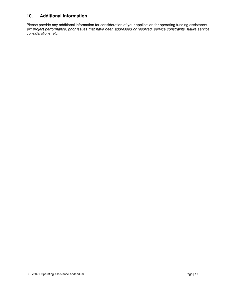 Operating Assistance Addendum for Program Administration Assistance (Pag), Capital Maintenance Assistance (Cpg), Mobility Management Program Assistance (Cpg), or Operating Assistance (Opg) Under Fta 5311 Program - Nevada, Page 18