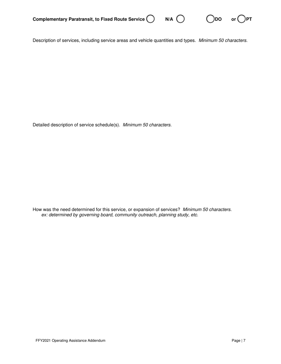 Operating Assistance Addendum for Program Administration Assistance (Pag), Capital Maintenance Assistance (Cpg), Mobility Management Program Assistance (Cpg), or Operating Assistance (Opg) Under Fta 5311 Program - Nevada, Page 8