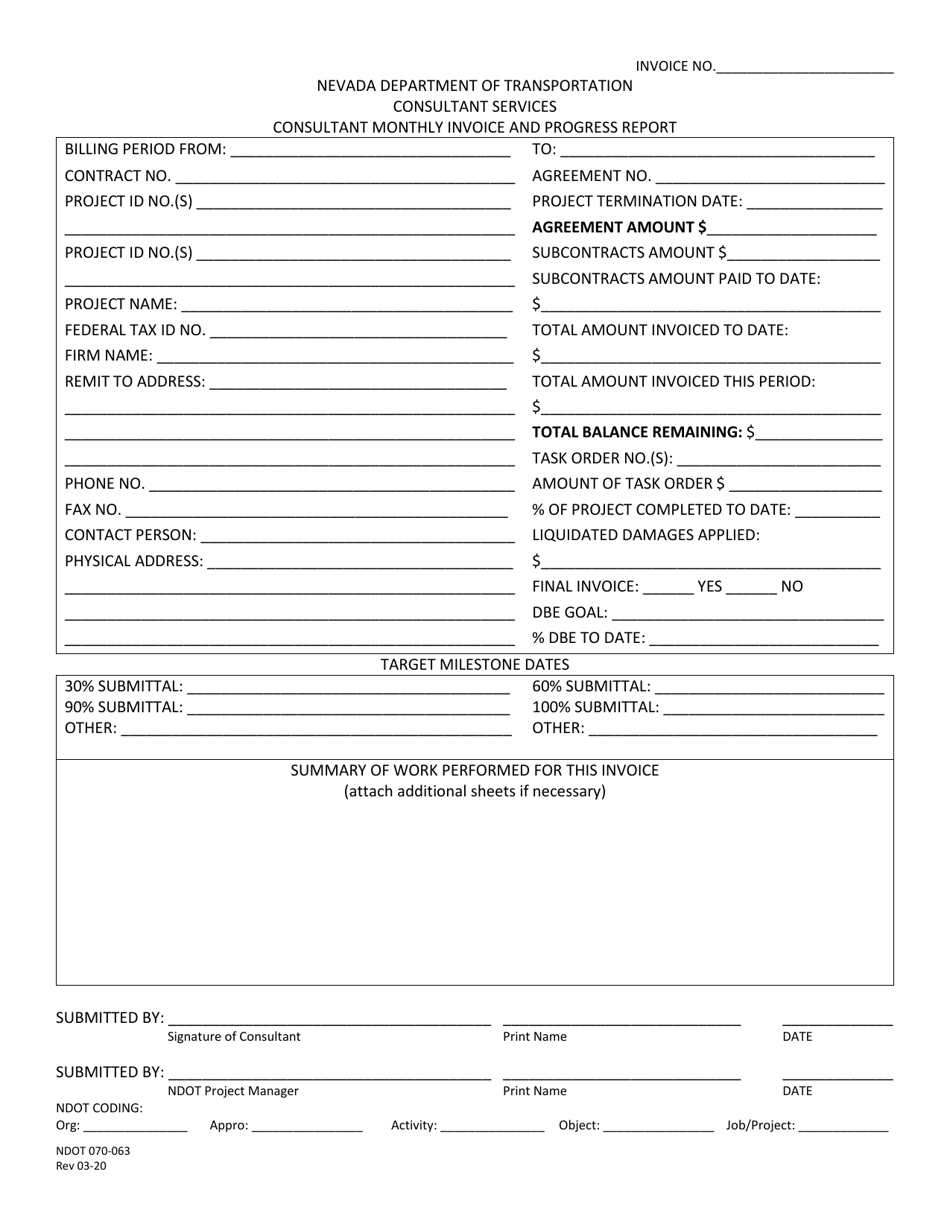 NDOT Form 070-063 Download Fillable PDF or Fill Online Consultant ...