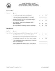 Retail Pharmacy Pre-inspection Form - Nevada, Page 6