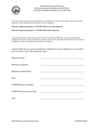 Retail Pharmacy Pre-inspection Form - Nevada, Page 8
