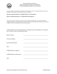 Veterinary Drug Supplier Annual Inspection Form - Nevada, Page 5
