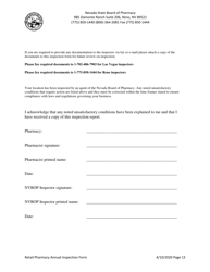 Retail Pharmacy Annual Inspection Form - Nevada, Page 13
