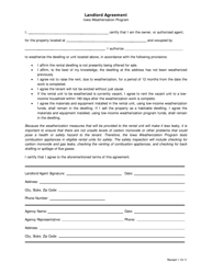 Document preview: Landlord Agreement - Iowa