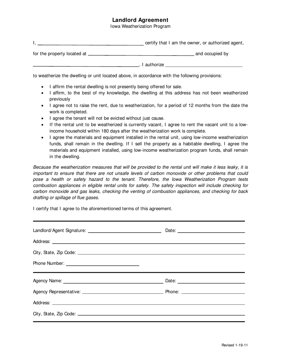 Iowa Landlord Agreement Fill Out, Sign Online and Download PDF