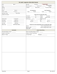 Weatherization Audit/Inspection Form (Stick-Built Homes) - Iowa, Page 2