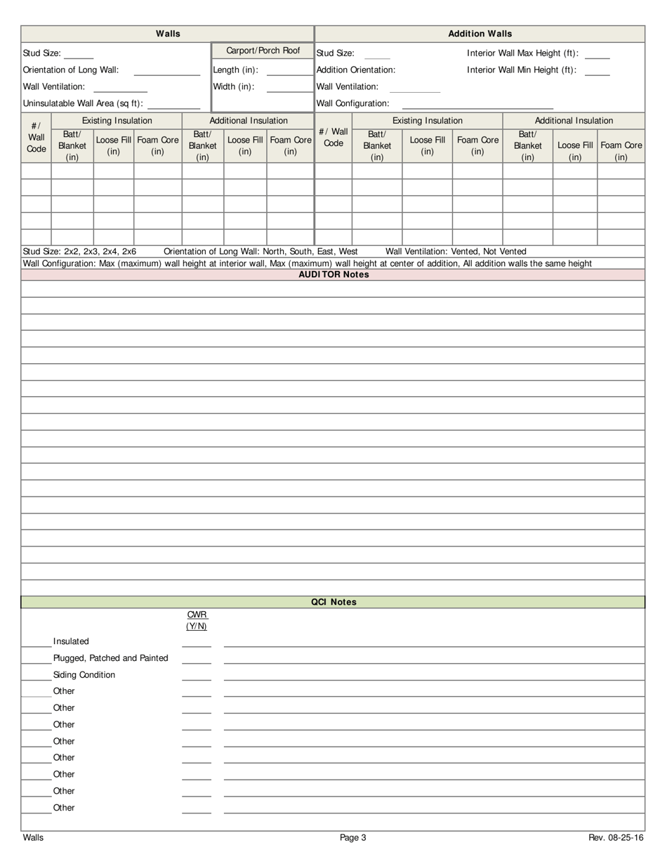 Weatherization Audit / Inspection Form (Manufactured Homes) - Iowa, Page 3