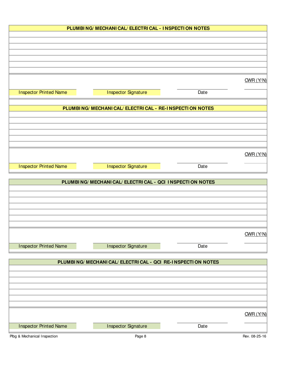 Weatherization Audit / Inspection Form (Manufactured Homes) - Iowa, Page 8