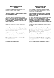 Form E1 Ships Stores Declaration - Canada (English/French), Page 2