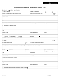 Form E646 Part 1 Customs Self Assessment - Importer Application - Canada, Page 2