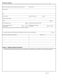 Form E646 Part 1 Customs Self Assessment - Importer Application - Canada, Page 3