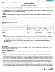 Document preview: Form RC562 Registration Form - Dedicated Telephone Service - Canada