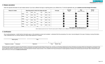 Form B400-6 Fuel Charge Return Schedule - Registered Air Carrier - Canada, Page 2