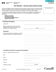 Document preview: Form L400-3 Non-resident - Records Kept Outside Canada - Canada