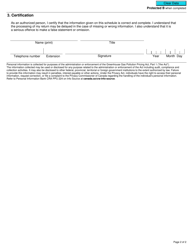 Form B400-5 Fuel Charge Return Schedule - Registered User of Combustible Waste - Canada, Page 2