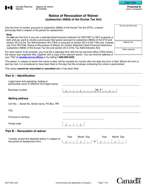 Form GST146  Printable Pdf