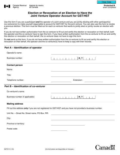 Form GST21  Printable Pdf