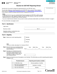 Form GST20 Download Fillable PDF or Fill Online Election for Gst/Hst Reporting Period Canada