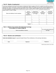 Form CPT20 Election to Pay Canada Pension Plan Contributions - Canada, Page 3