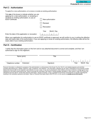 Form GST528 Authorization to Use an Export Distribution Centre Certificate - Canada, Page 2