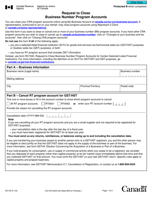 Form RC145  Printable Pdf