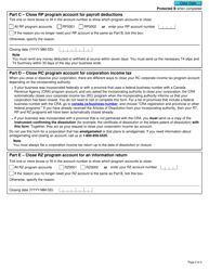 Form RC145 Request to Close Business Number Program Accounts - Canada, Page 2