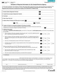 Form RC154 Schedule of Required Information for the Canada Revenue Agency - Canada