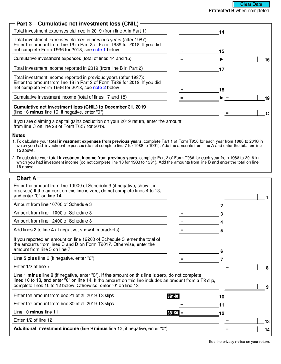 Form T936 Calculation of Cumulative Net Investment Loss (CNIL) - Canada, Page 3