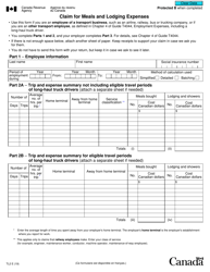 Document preview: Form TL2 Claim for Meals and Lodging Expenses - Canada
